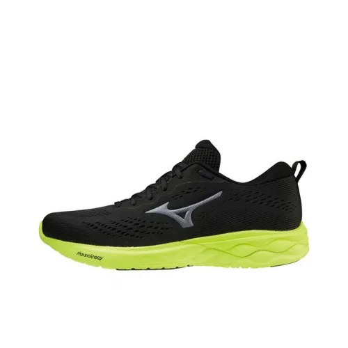 Mizuno Wave Revolt Slip Resistant Abrasion Resistant Дышащий Низкий Топ Беговые кроссовки Мужской Черный Зеленый