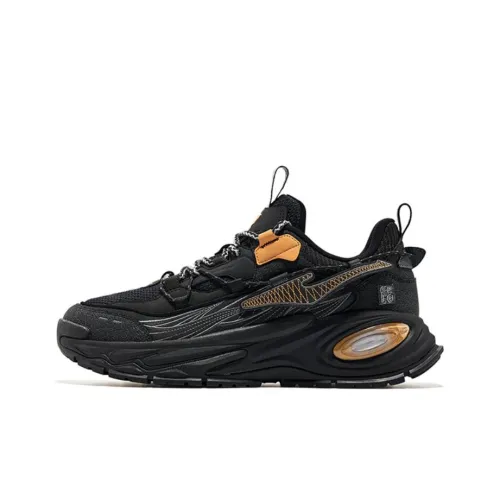 Erke Циановый Ridge Амортизаторы Устойчивый к истиранию Низкий Топ Кроссовки с толстой подошвой Угольно-серый Глубокий черный