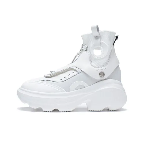 LINING Кремовый Аbrasion Resistant Дышащий Высокий Топ Casual Женский Белый