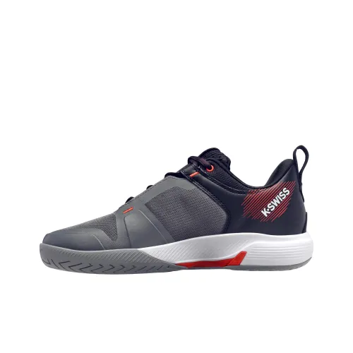 KSWISS Противоскользящие Износостойкие Низкие Кроссовки для тенниса Мужские Стальной Серый Глубокий Черный SPICY Оранжевый