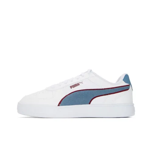 PUMA Caven Ретро PREP Low Топ Скейтборд Кроссовки Унисекс Белый Синий