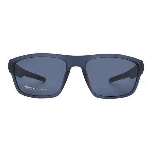 Tommy Hilfiger Пластик Прямоугольный Солнцезащитные очки Мужской Матовый Синий