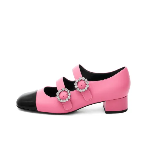 CHARLES KEITH Коробка признания в любви Грубый каблук Туфли Мэри Джейн 3,5 см Женские Розовые