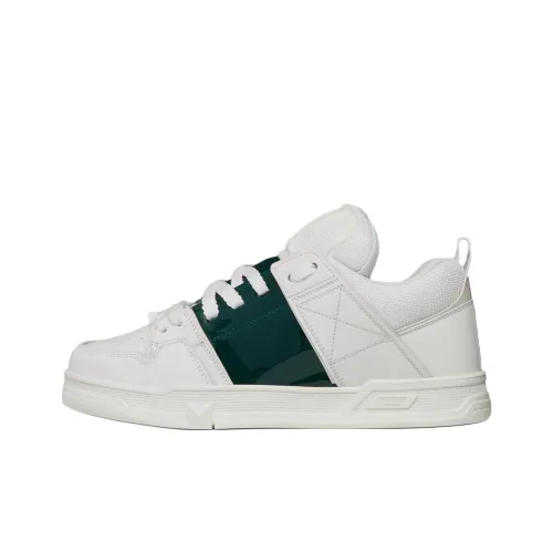 Valentino Открыто Низкий Топ Стильные Скейтбординги Женские Белый Зеленый