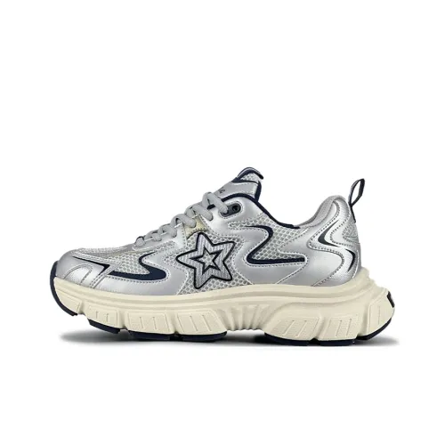 LuzaoT SUPER DRAG Противоскользящие и износостойкие кроссовки с увеличенной высотой низкий топ с подошвой унисекс серебристо-серый