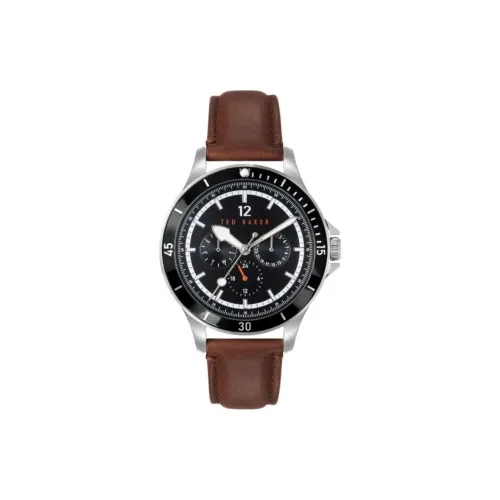 TED Baker Мужские часы Кварцевый механизм Кожаный ремешок 43 мм Черный циферблат