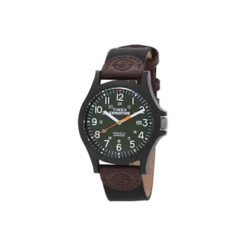 TIMEX Мужские часы Кварцевый механизм Тканевый ремешок 40 мм Зеленый циферблат