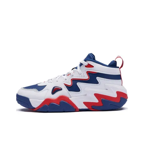 361° Амортизация Износостойкий MID Топ Повседневная обувь Мужская Белый Синий