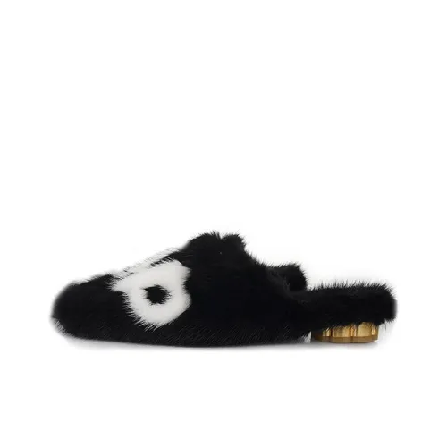 Ferragamo Домашние тапочки Женские Черный Белый