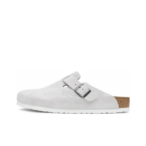 Stussy x Birkenstock Boston противоскользящие домашние тапочки для унисекс светло-серый цвет