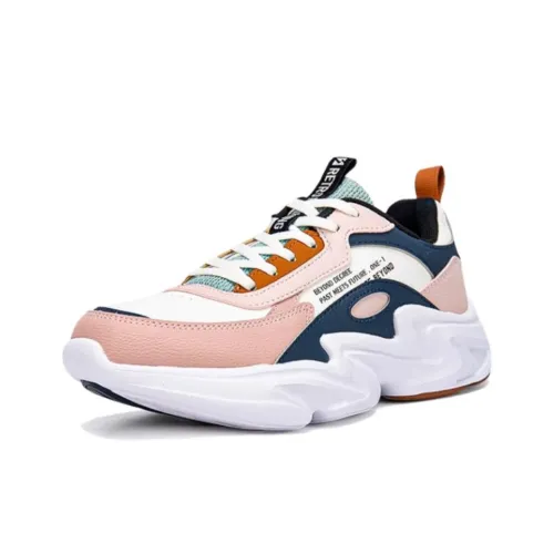 361° Амортизация Износостойкие Низкие Кроссовки для Бега Женские Белые Розовые