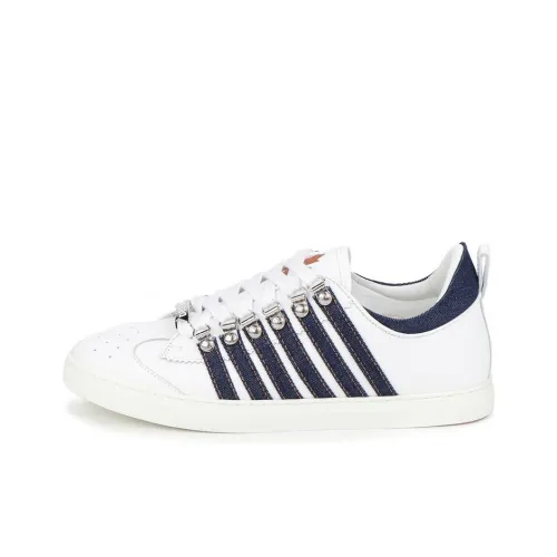 DSQUARED 2 Низкий Топ Стильный Скейтбординг Мужской Белый Черный