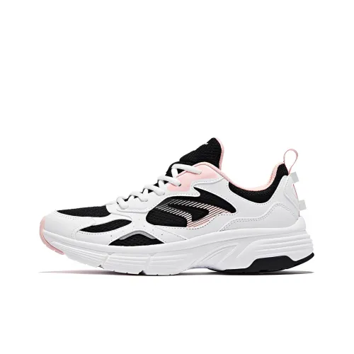 QIAODAN Амортизаторы Lower Skirt Устойчивый к истиранию Низкий Топ Спринт Беговые кроссовки Женские Черно-розовый