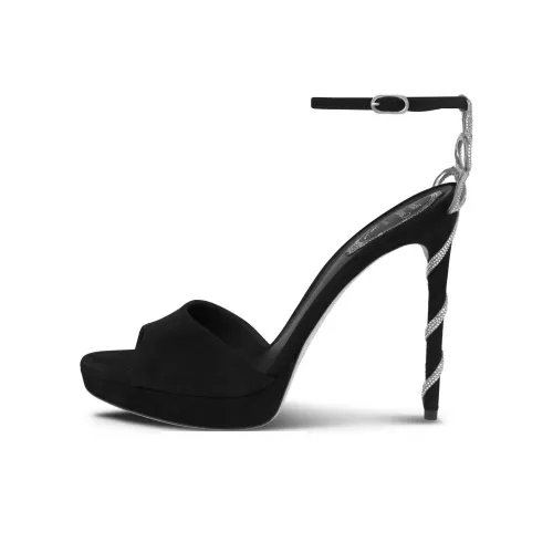 RENE CAOVILLA Модные Сандалии Женские Черные Серебряные