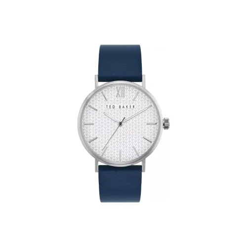 TED Baker Мужские часы Кварцевый механизм Кожаный ремешок 43 мм Белый циферблат