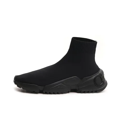 Ferragamo Высокий Топ Спортивная Повседневная Обувь Женская Черная