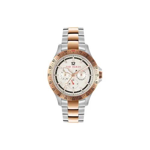 TED Baker Мужские часы Кварцевый механизм Ремешок из нержавеющей стали 43 мм Белый циферблат