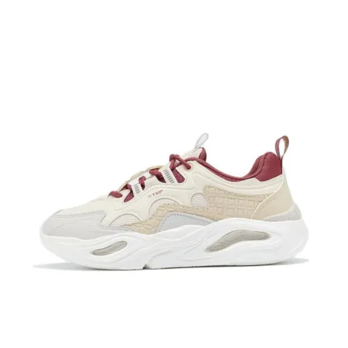 XTEP Mifan Противоскользящий Устойчивый к истиранию Низкий Топ Спортивная Повседневная Обувь Мужская Белый Коричневый Красный