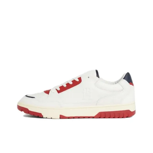 Tommy Hilfiger Низкие кроссовки для скейтбординга Мужские Белый Красный