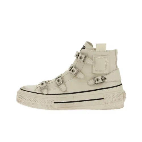 Пепельные высокие кроссовки для скейтбординга женские белые