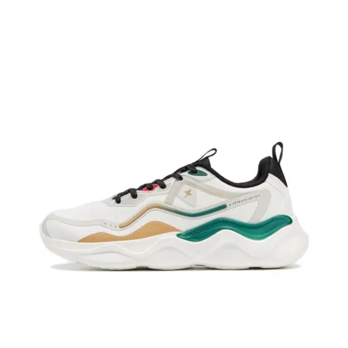 XTEP Амортизаторы Устойчивые к истиранию Низкий Топ Беговые кроссовки Мужские Белый Коричневый Зеленый