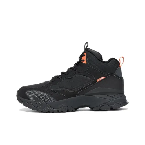 XTEP Вулканы Slip-resistant Abrasion-resistant Thermal High Top Спортивная Повседневная Обувь Мужская Черная