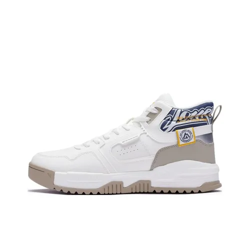 361° Амортизация Износостойкие Высокие Кроссовки для скейтбординга Мужские Белые и Синие