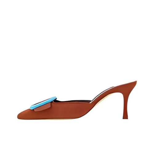 MANOLO BLAHNIK Домашние тапочки Женские Красный синий