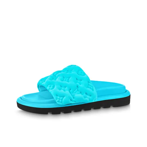 LOUIS VUITTON Pool Pillow Comfort Тихий Слипоны Женские Синий