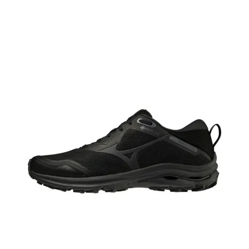 Mizuno Wave Rider GTX Slip-Resistant Abrasion-Resistant Breathable Low-Top Running Shoes Men's Black Mizuno Wave Rider GTX Противоскользящие Устойчивые к износу Дышащие Низкие Кроссовки для Бега Мужские Черные