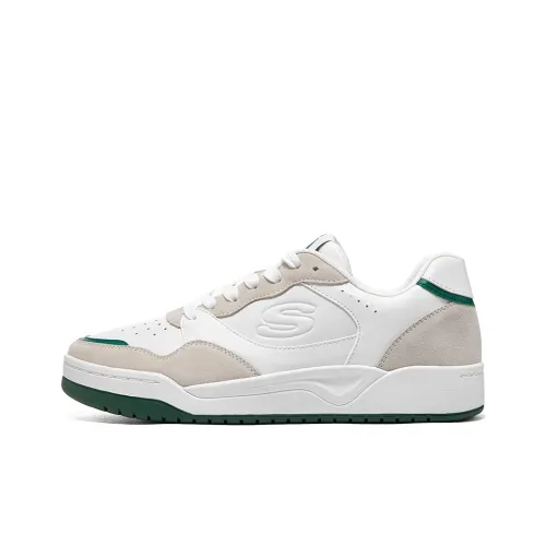 Skechers Амортизация Низкие Кроссовки для скейтбординга Мужские Белый Серый Зеленый