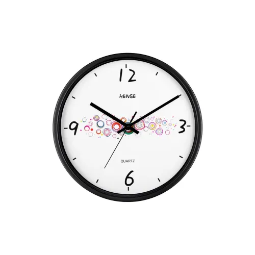 HENSE Гостиная Стена Часы Металл Перфорированные Часы Стенные Белый Циферблат Унисекс Кварцевый Механизм Часы HW82