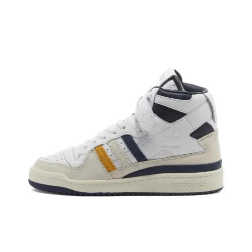 END. Совместный выпуск с Adidas Originals FORUM High 'Varsity' Abrasion Resistant High Топ Кроссовки для скейтбординга Унисекс Белый и синий