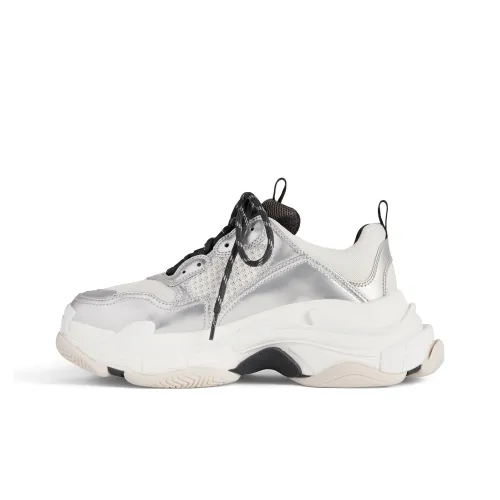 Balenciaga Triple S Low Топ Повседневная обувь Женская Серебряная