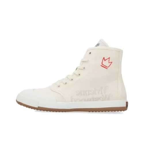 Vivienne Westwood Canvas Shoes High Top Beige Women's