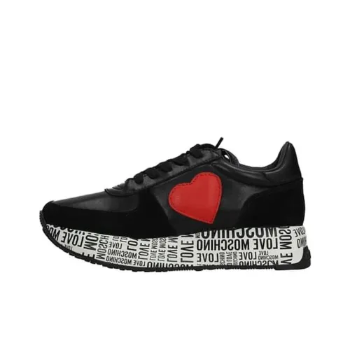 LOVE MOSCHINO Низкий топ Спортивная повседневная обувь Женская Черный Красный