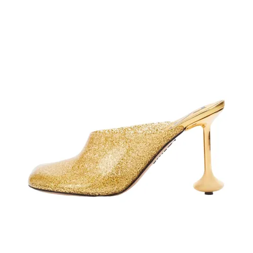 LOEWE Домашние тапочки 9 см Женские Золотые