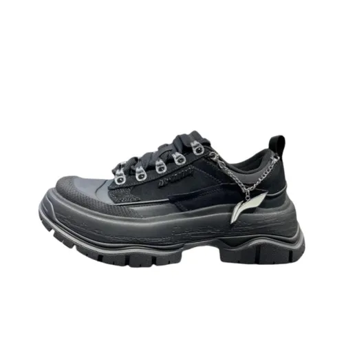 LiNing Slip-resistant Abrasion-resistant Low Top Спортивная Повседневная Обувь Женская Черная