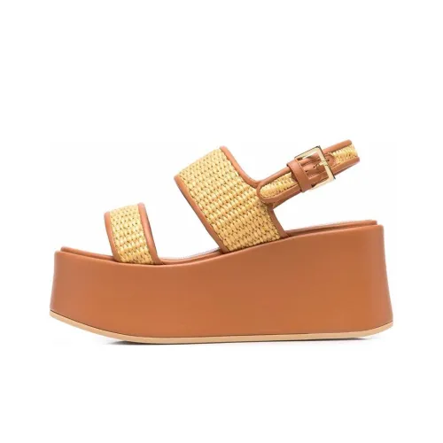 ALBERTA FERRETTI One Ремешок Сандалии 8 см Женские Желто-коричневый