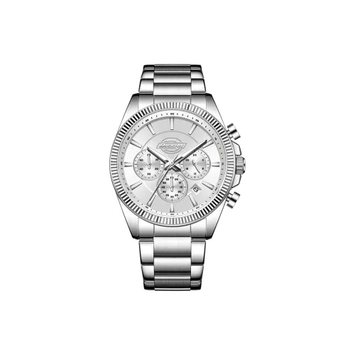 Dickies Мужские часы Кварцевый механизм Стальной ремешок Серебристый циферблат Коробка Лимитированная серия