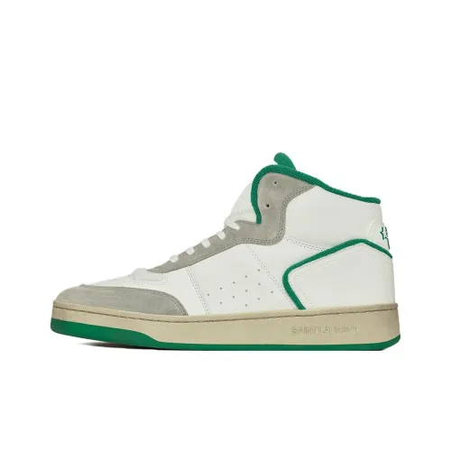 SAINT LAURENT Высокий Топ Стильный Скейтбординг Мужской Белый Зеленый