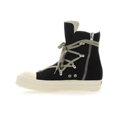 Rick Owens DRKSHDW Скейтборд Кроссовки Высокие Черные Белые Мужские