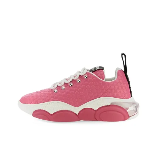 MOSCHINO Амортизация Низкий Топ Спортивная Повседневная Обувь Женская Розовая Белая