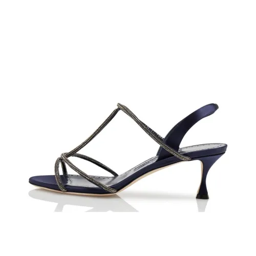 MANOLO BLAHNIK Стильные сандалии женские морской синий