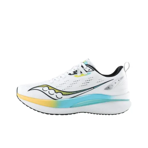 Saucony Прилив Амортизация Устойчивость к истиранию и Устойчивые свойства Низкий Топ Повседневные Беговые кроссовки Унисекс Белый Синий