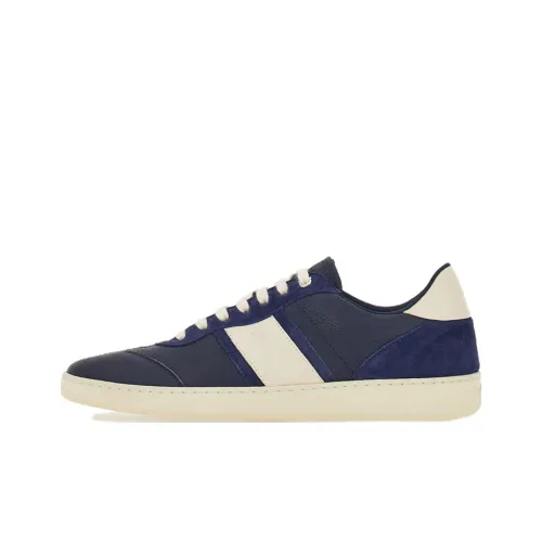 Ferragamo Низкий Топ Стильный Скейтбординг Мужской Синий Белый