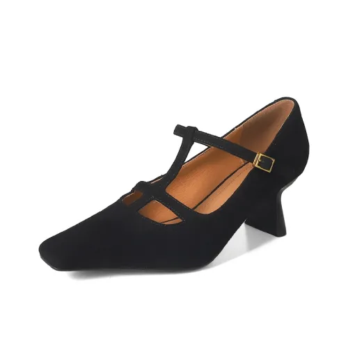 Echo yolo Грубый каблук Туфли Мэри Джейн 6 см Женские