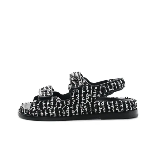 CHANEL Пляжные сандалии, черные, женские
