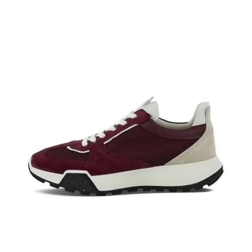 Ecco Vintage Беговые Кроссовки Коллекция Низкий Топ Спортивная Повседневная Обувь Мужская Бордовый
