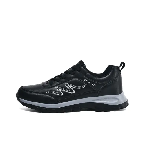 Binary Амортизация Устойчивый к истиранию Водонепроницаемый Увеличение высоты Низкий Топ Casual Мужской Черный